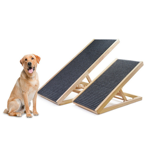2024 Op Maat Gemaakte Duurzame Huisdier Ladder Ramp Trap Houten Hout Hond Hellingen Verstelbare Hoge Treden Voor Bedden Met Tapijt - Product Image 2