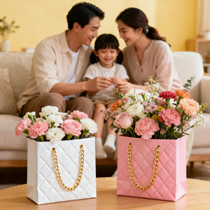 FL03 Custom Logo Flower <strong>Paper</strong> Bags Bouquet Florist Packaging Luxury Flowers Wrapping <strong>Paper</strong> Handbag <strong>Gift</strong> Bag For Plants - Product Image 4