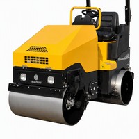 Compacteur vibrant à double tambour autopropulsé Honda GX630 V-Twin OHV 4 temps à essence avec cabine fermée pour asphalte