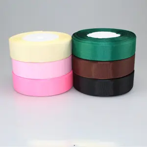 Factory supply customized colorful polyester grosgrain ribbon in size 1inch