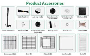 3-laags binnen DIY dierenkooi, kattenhuis, afneembare metalen draadren met hangmat voor 2 katten, fretten en chinchilla's - Product Image 5