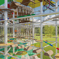 Filet d'escalade arc-en-ciel pour enfants, corde d'obstacle pour parc d'aventure, jeu intérieur/extérieur