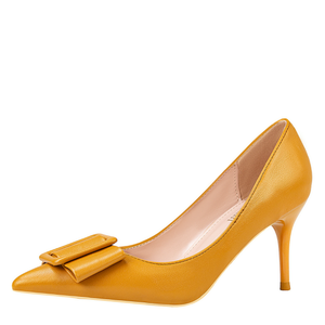 Sottile tacco alto bocca poco profonda scarpe a punta del cuoio capelluto fibbia scarpe da donna tacco - Product Image 1