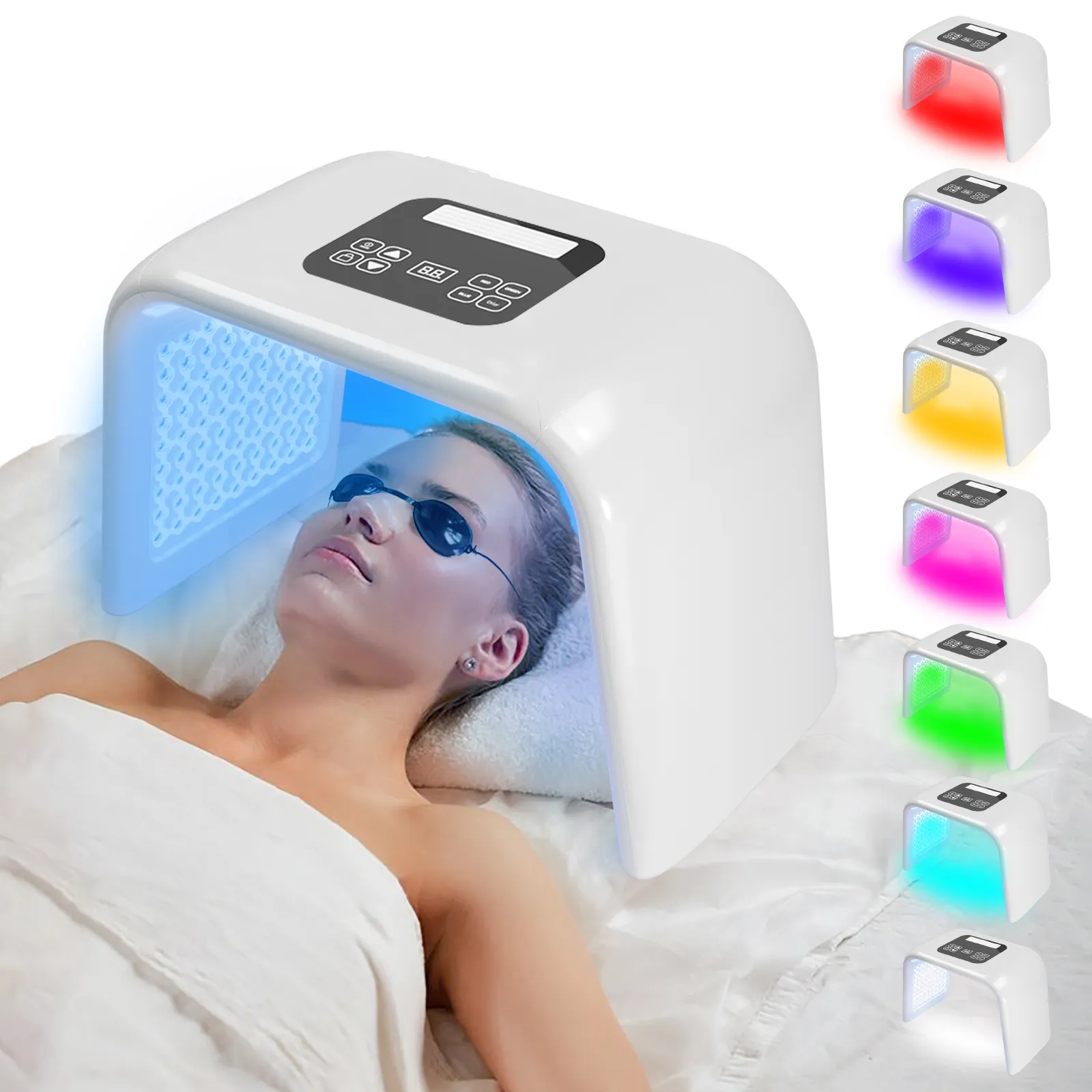 Máquina portátil de terapia de luz roja antienvejecimiento para estiramiento de la piel, cuerpo completo, máquina de terapia de luz LED de 7 colores con soporte para cara y piernas