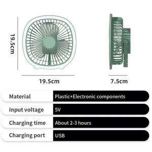 Ventilateur de table portable mini LED avec logo personnalisé, rechargeable par USB, pour bureau et intérieur, avec lumière - Product Image 4