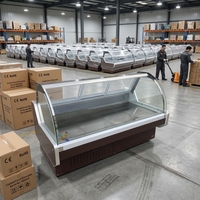 Prix compétitif Vitrine pour Deli Viande fraîche Supermarché Boucherie Fruits de mer Réfrigérateur Contrôle mécanique de la température