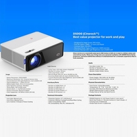 Hamolb HD5000 750ANSI 6000Lumens LED LCD HD Projecteur numérique avec haut-parleurs intégrés Android pour Home cinéma
