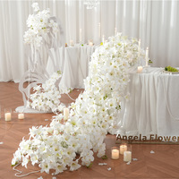 Centre de table floral en polyester, style cascade de lys blancs simulés, durable et de haute qualité, marque FYN transfrontalière, pour mariage