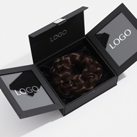 Boîte cadeau de luxe personnalisée avec logo, double porte et ruban, en carton ISO 9001, à couvercle rabattable, pour emballage de perruques, boîtes rigides pour petites séries
