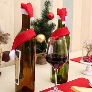2024 New Christmas Kitchen <b>Table</b> Items <b>Wine</b> Bottle Packaging Hat <b>Wine</b> Bottle Decoration <b>Wine</b> Bottle Ornament - Product Image 3