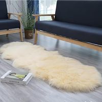 Tapis de luxe super doux et chaud en fausse fourrure de mouton, à poils longs, moderne, fabriqué à la machine, pour salon et chambre à coucher