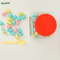 SuperLoves – Chewing-gum œuf de Pâques fantaisie, motif moucheté, 5g*120pcs*24 pots, idéal pour les fêtes d'enfants, vente en gros, prêt à consommer, 12-24