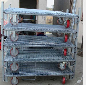 مستودع * من من المعدن المجلفن * + المناولة ، أقفاص شبكية من أسلاك الفولاذ قابلة للطي في مستودع صناعي معدني مجلفن - Product Image 6