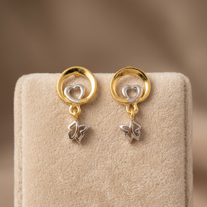 Elegantes Pendientes de Oro de 22 Quilates para Mujer con Acabado en Rodio Amarillo, Diseño Clásico de Joyería Nupcial - Product Image 2