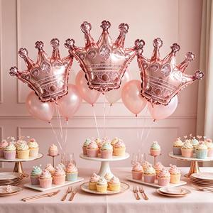 Party Love Foil Crown Balloon 31x37cm Rose Gold Metallic <b>Birthday</b> Party <b>Decor</b> KIDS - Product Image 5