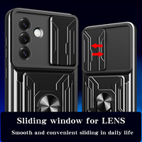 Coques de téléphone anti-chute compatibles avec Samsung A10, A30, A12, A20, A21, avec emplacements magnétiques pour cartes et manchons de fixation circulaires