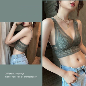 Soutien-gorge sans armature pour femmes, section fine, <span class=keywords><strong>gros</strong></span> seins, effet amincissant, anti-affaissement, soutien-gorge sexy à dos nu, beauté <span class=keywords><strong>française</strong></span> - Product Image 2