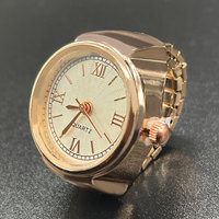 Bague Vintage Plaqué Or pour Homme et Femme, Bande Élastique Extensible avec Cristal de Quartz Rond, Idéale pour Mariage, Anniversaire, Fête, Cadeau Fête des Mères