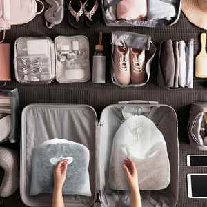 Sac à poussière, sac de voyage, sac de rangement pour chaussures, organisateur de sac à main, en tissu non tissé respirant, avec cordon de serrage, pour chaussures et bottes, blanc - Product Image 6