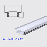 Profils en aluminium LED 17*07mm pour meubles de cuisine, éclairage linéaire LED et profils extrudés LED, montage encastré