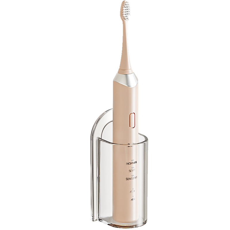 No-Drill Wall-Mounted Electric Toothbrush Holder Plastic Bathroom Rack with Organizer Convenient Toothbrush Storage Base