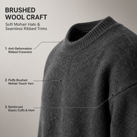 Pull en cachemire anti-rétrécissement pour homme, col rond, mélange doux de qualité supérieure, personnalisable, tricoté