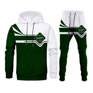 Conjunto de Jersey de color personalizado de manga larga de invierno, trajes para correr, Sudadera con capucha de retazos, chándal de lana, Sudadera con capucha, sudadera de 2 piezas para hombres - Product Image 6