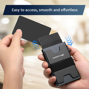 محفظة نحيفة من الألومنيوم ، خلفية متينة قابلة للتوسيع ، حجب RFID المعدني البسيط المنبثقة - Product Image 2