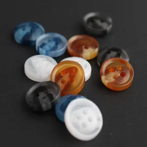 Wholesale Resin Four Eye Shirt Button White / Blue / Yellow / Gray 11.5mm Button Button