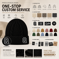 Bonnet en tricot torsadé à revers avec broderie 3D, épais, pour l'hiver, personnalisable avec logo, faible MOQ, vente en gros