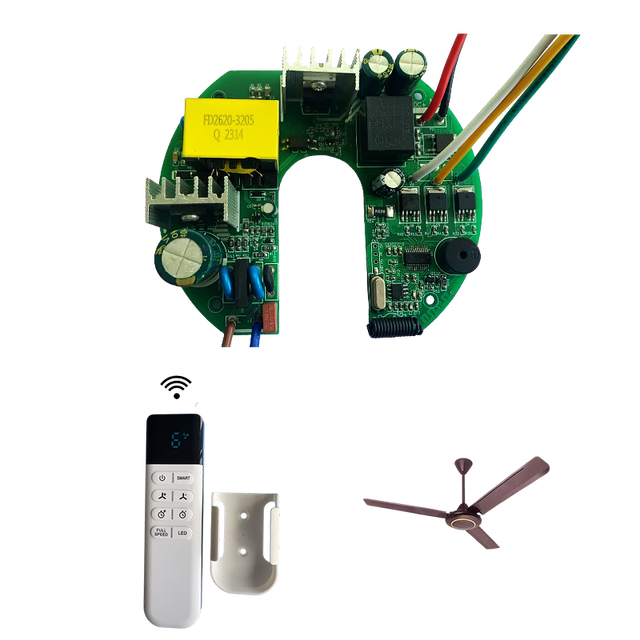 60W AC DC Ceiling Fan Kit with Digital Remote Control BLDC Printed Circuit Board PCBA Genre TXZNKJ TXDF3210C