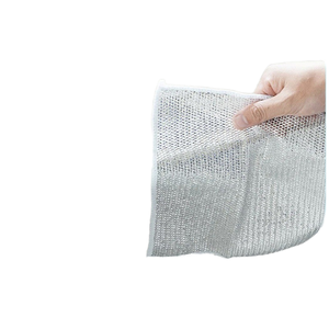 Vente directe usine : Chiffon en nylon argenté sans huile pour nettoyage de cuisinières et de plaques de cuisson en acier inoxydable - Product Image 1