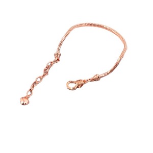 <b>Snake</b> <b>Chain</b> Lobster Clasp Adjustable Bracelet 16 Cm Rose Gold White Kkc Plated Copper Jewelry Finding Accessory For Beads - Product Image 5