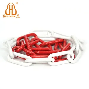 BOHU Steel Chain Safety Barrier Light Weight Chain Red White Black Yellow Colored Traffic Roadway Safety Chain