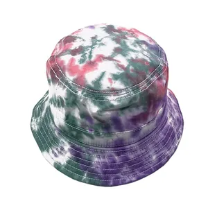 Benutzer definierte Tie Dye Color Blocking Fisherman Caps Großhandel Hochwertige personal isierte Bandhnu Bucket Hat