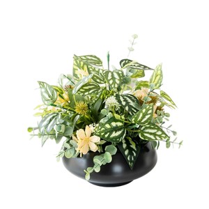 Ensemble de plantes vertes artificielles, vase à fleurs en soie, décoration intérieure haut de gamme - Product Image 5