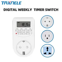 Interruptor Temporizador Digital Electrónico Programable Semanal de 12/24 Horas con Enchufe EU/UK/US para Electrodomésticos de Cocina