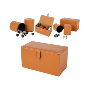 Ensemble de gobelets à dés carrés en cuir et velours haut de gamme personnalisés pour Yahtzee/Farkle/Craps/Bar - Product Image 6