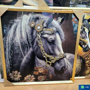 Pinturas Decorativas de Animales en 3D para Sala de Estar, Cuadros de Madera para Porche, Decoración de Pared para el Hogar, Pintura de Caballo en Porcelana de Cristal con LED, Venta al Por Mayor Personalizada - Product Image 4