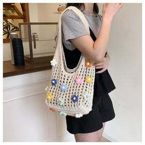 Nouvelle mode plage Crochet sacs à main évider sac <span class=keywords><strong>de</strong></span> voyage jeune dame sacs tissés - Product Image 1