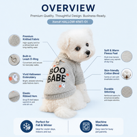Costume d'automne populaire pour animaux de compagnie en polyester écologique, motif citrouille fantôme mignon, pour chiens et chats, vente en gros pour Halloween