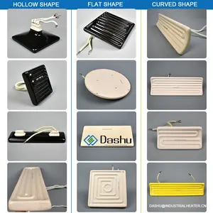 Jiangsu DaShu 220V 1KW Electric Square Radiant Ceramic Element Infrared Heater Plate Far Infrared Ceramic Heaters For Outdoor