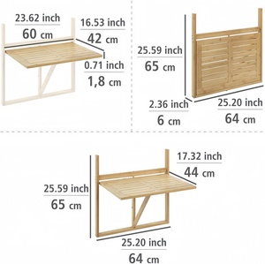 Tavolino da Balcone in Legno per Esterni, Design Moderno <span class=keywords><strong>Pieghevole</strong></span> e Portatile per il Tè del Pomeriggio - Product Image 4