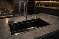 304 SS multifonction noir sous-montage moderne cascade éviers de cuisine intelligents en acier inoxydable moderne évier de cuisine extractible