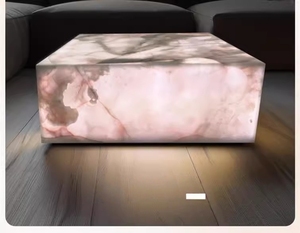 SW đá chất lượng cao hiện đại sang trọng <span class=keywords><strong>Onyx</strong></span> vuông Bàn cà phê đá cẩm thạch tự nhiên mờ pha lê 100x100x38cm tùy chỉnh được thiết kế cho - Product Image 5