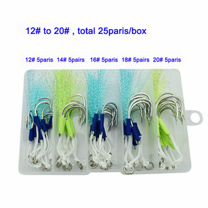 Hameçon de pêche, accessoire en acier à haute teneur en carbone, crochet pour Slow Jigging, eau salée, 20, 25 paires/boîte - Product Image 3