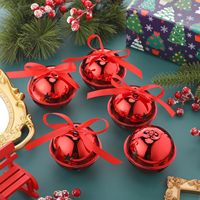 OEM Maßgefertigte Rote Eisen-Dreistern-Weihnachtsglocke mit Bandschlaufe für Baum, Kranz, Tür, Wand, Heim-Feiertagsdekoration