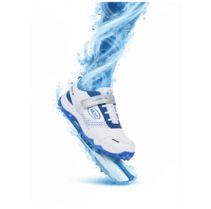 Zapatillas de Cricket para Hombre, Blancas y Azules, para Primavera, Otoño e Invierno, con Cordones, Agarre Potente, Ligeras, Transpirables, Antideslizantes y Cómodas - Product Image 1