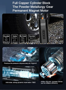 כוח חזק דיגיטלי מראה משאבת אוויר מכונית צמיג מתנפח אוויר דיגיטלי צמיג inflator עם מד לחץ - Product Image 5