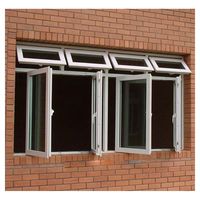 Ventana Abatible de UPVC Extruido con Gran Visibilidad, Antideformación, Larga Vida Útil, para Arquitectura Residencial